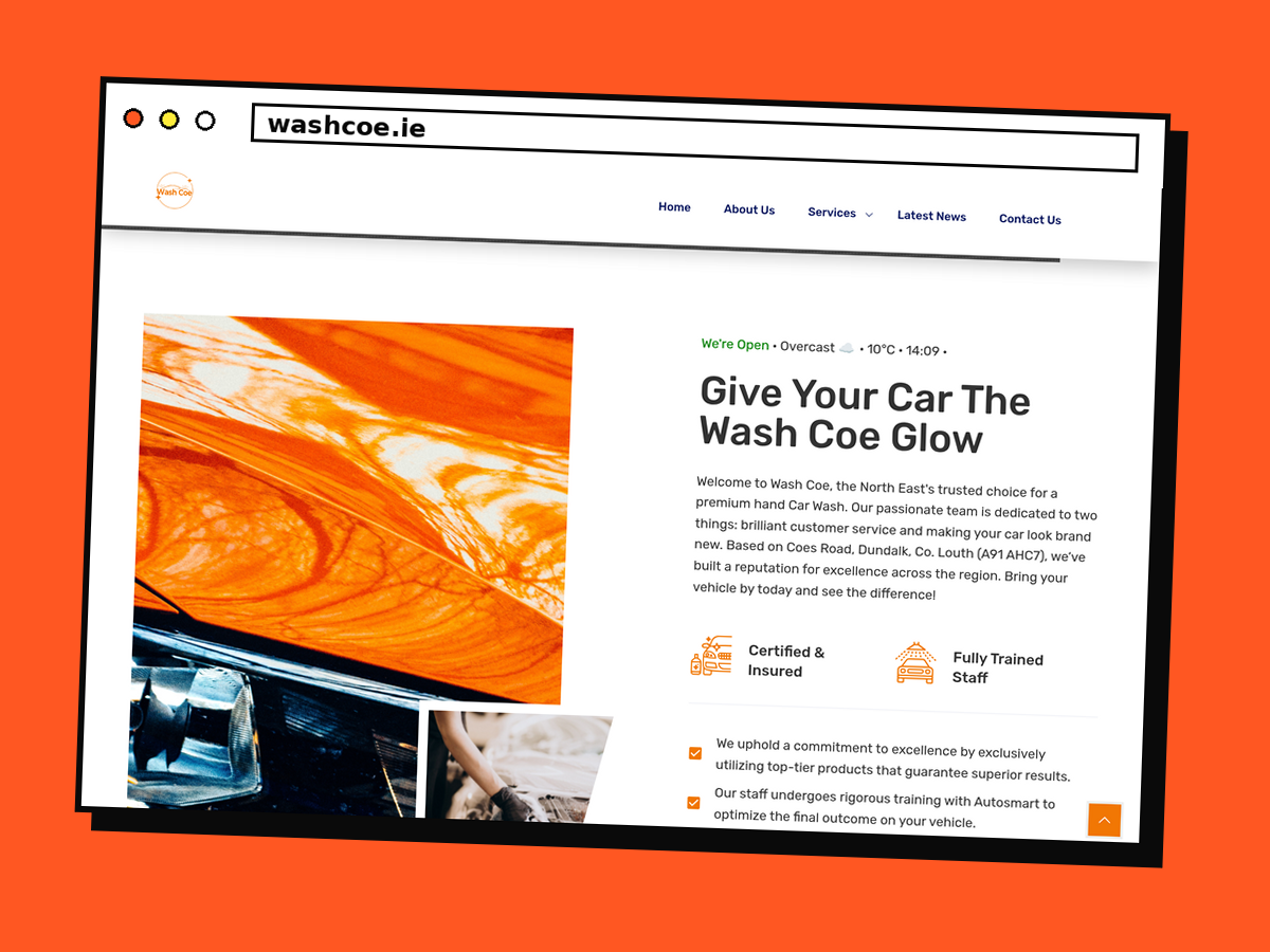 washcoe.ie — website preview