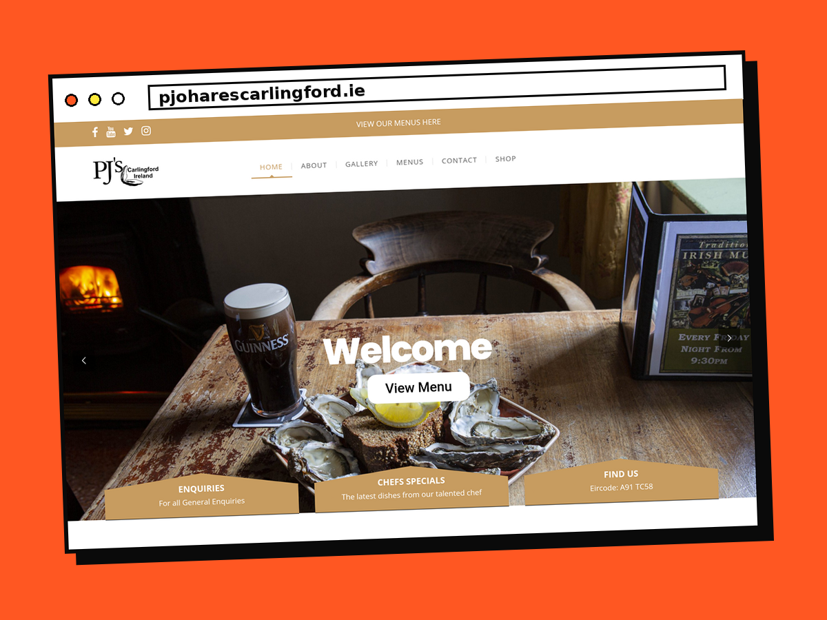 pjoharescarlingford.ie — website preview